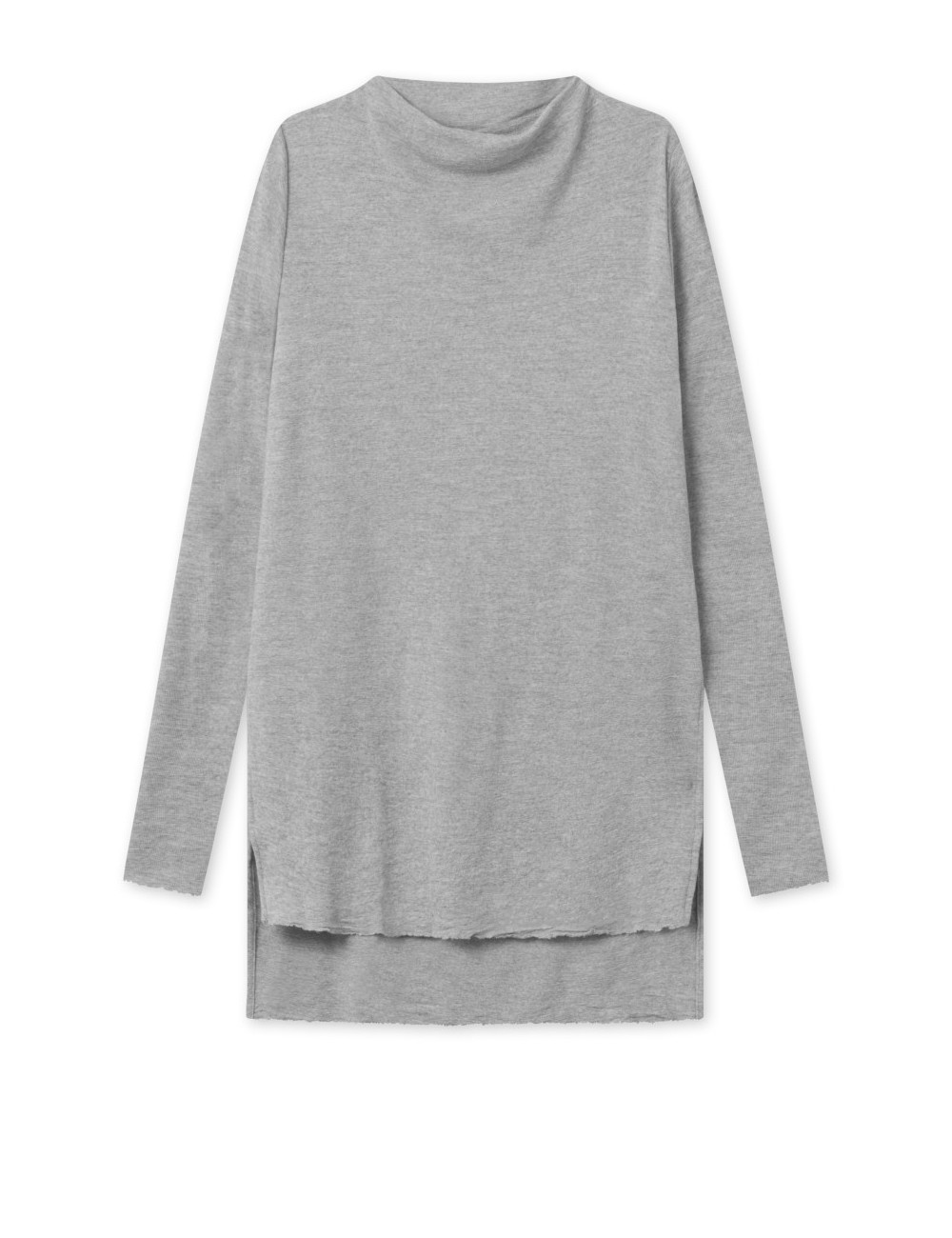 Tunika med længde forskel i merino uld 6040 i basis farver