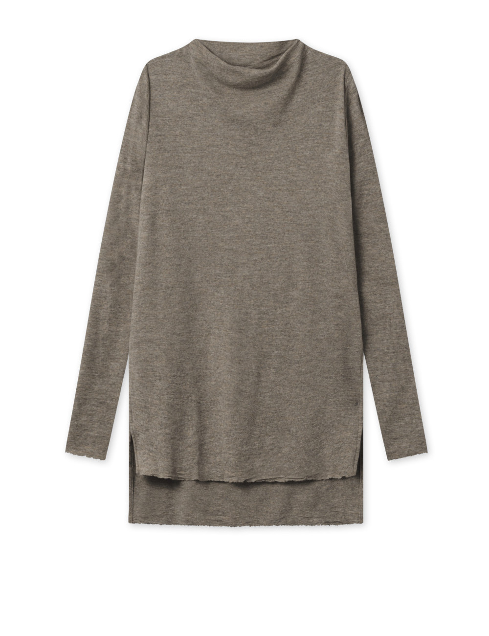 Tunika med længde forskel i merino uld 6040 i basis farver