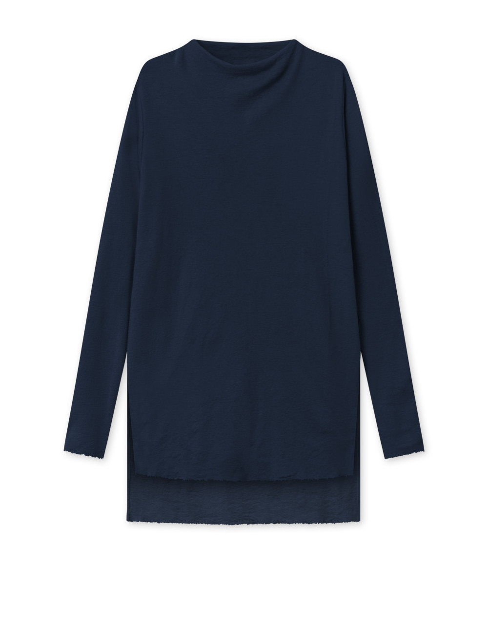 Tunika med længde forskel i merino uld 6040 i basis farver