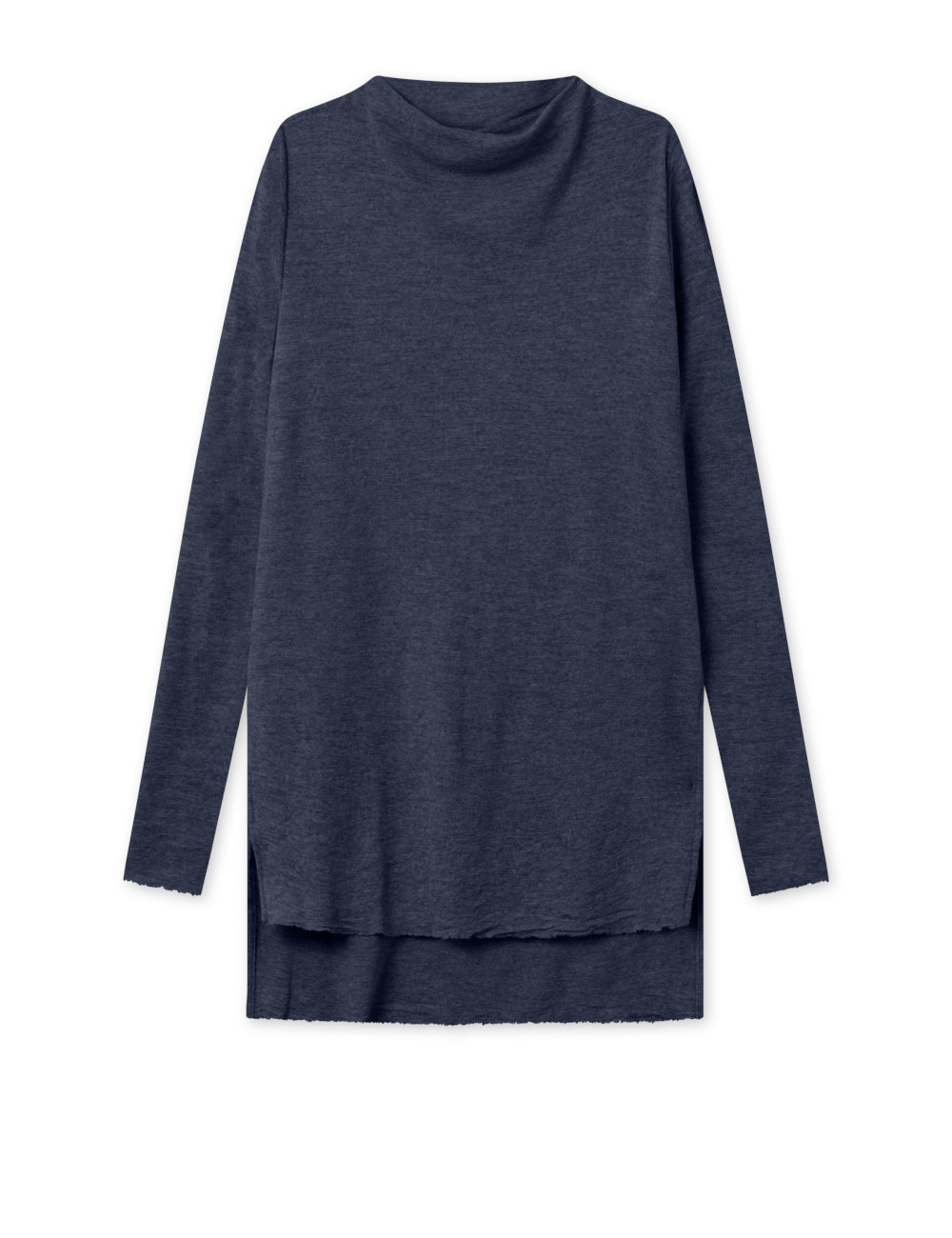 Tunika med længde forskel i merino uld 6040 i basis farver