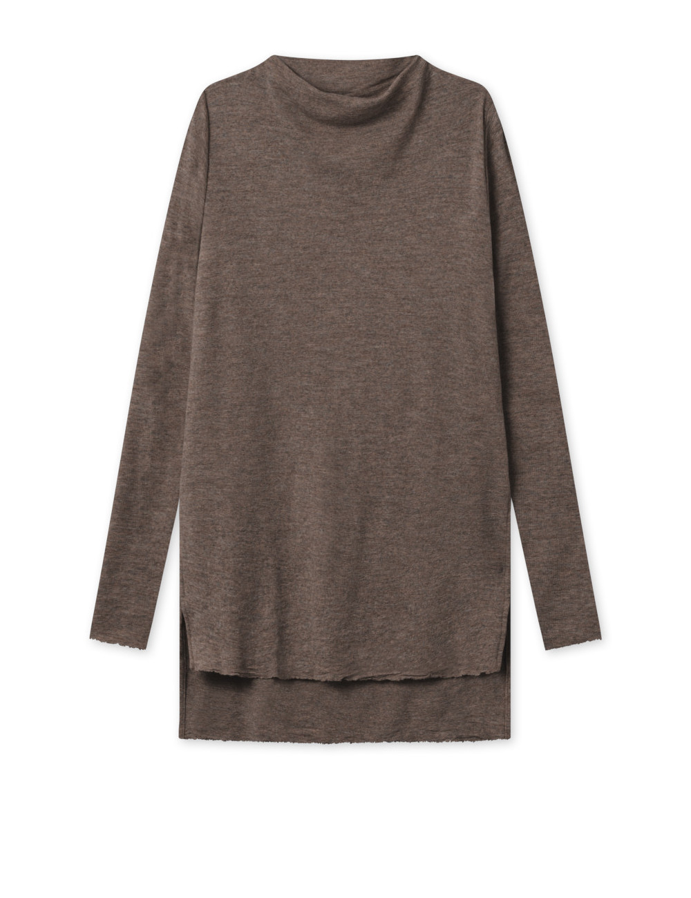 Tunika med længde forskel i merino uld 6040 i basis farver