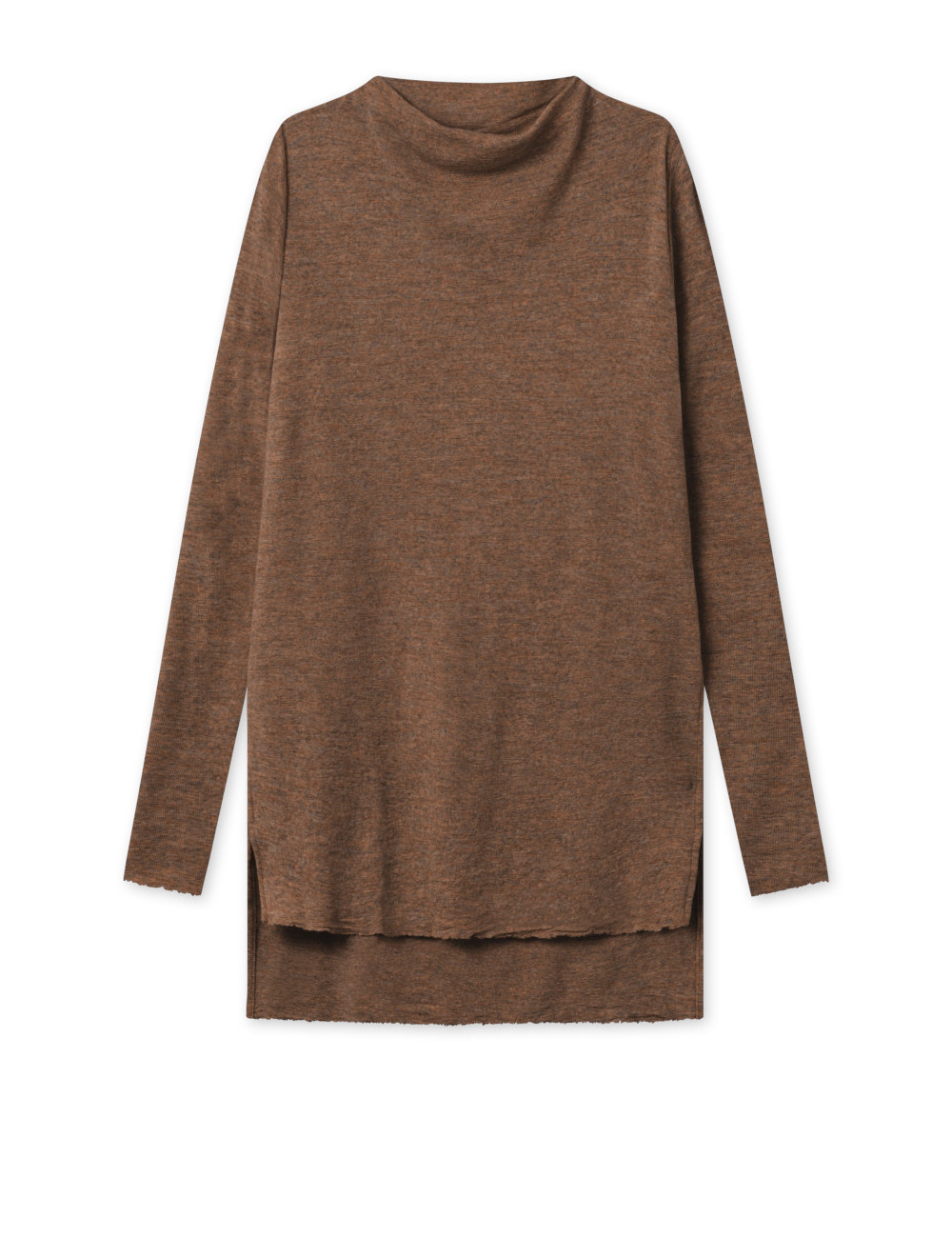 Tunika med længde forskel i merino uld 6040 i basis farver