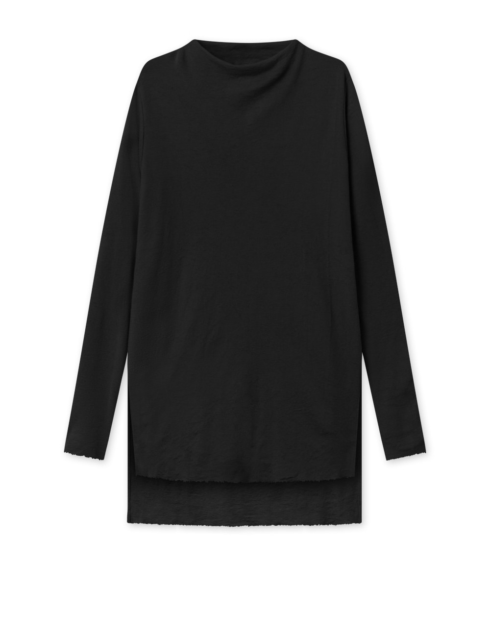 Tunika med længde forskel i merino uld 6040 i basis farver