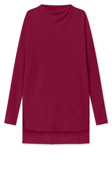 Tunika med længde forskel i merino uld 6040 i farver