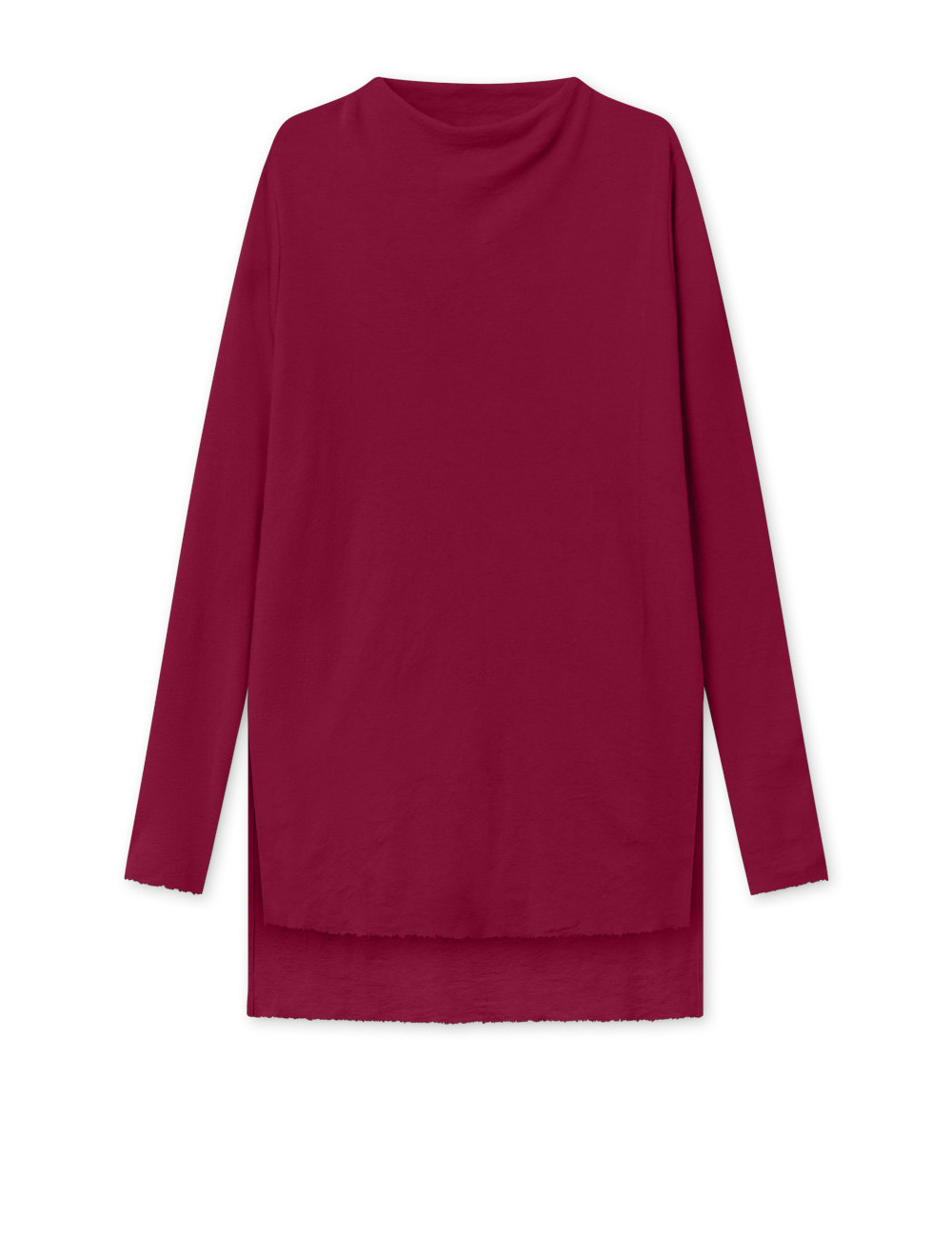 Tunika med længde forskel i merino uld 6040 i farver