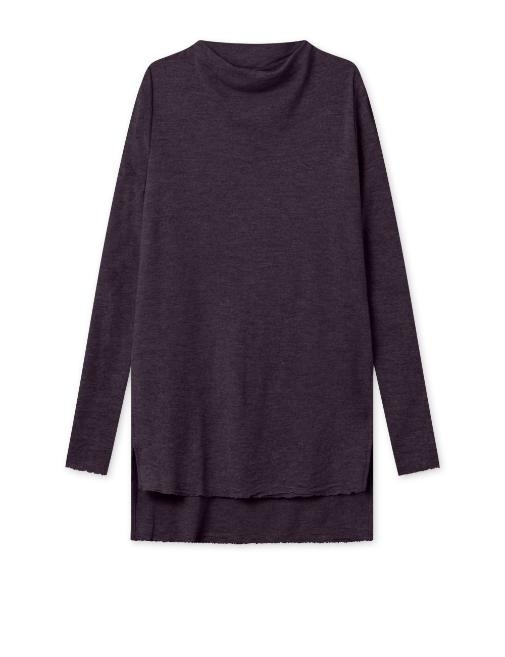 Tunika med længde forskel i merino uld 6040 i farver
