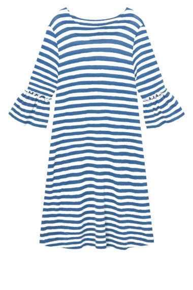 Merino kjole med barok stil 7030 i striber