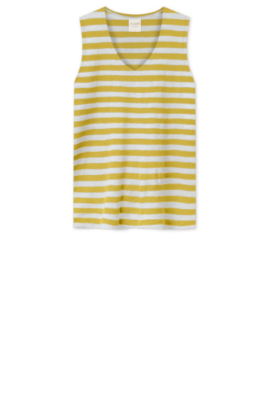 Merino uld vest med V-hals 2003 i striber