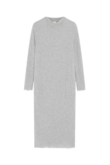 Lang kjole i merino bobbel uld 7503 i basis farver