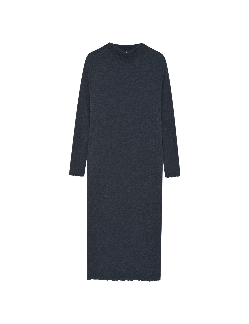 Lang kjole i merino bobbel uld 7503 i basis farver