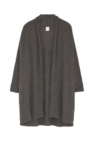 Mellem-lang cardigan i merino bobbel uld 8501 i basis farver