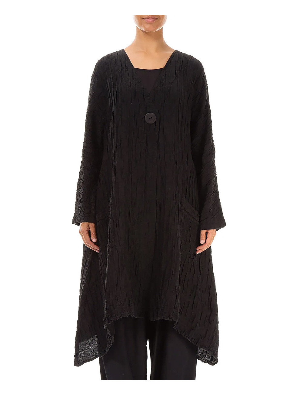 Lang cardigan med A-facon