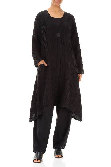 Lang cardigan med A-facon