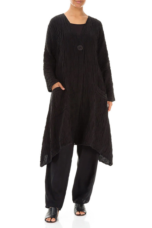 Lang cardigan med A-facon