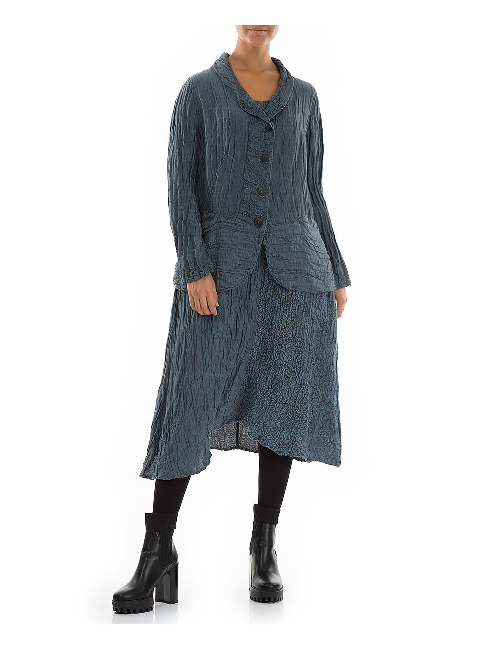 Elegant blazer-cardigan i hør og silke fra Grizas