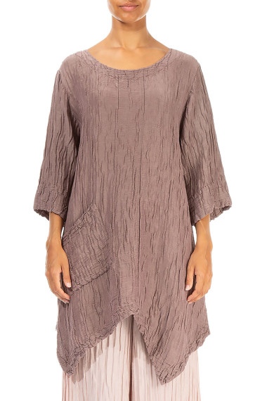 Asymmetrisk tunika - lys kakao