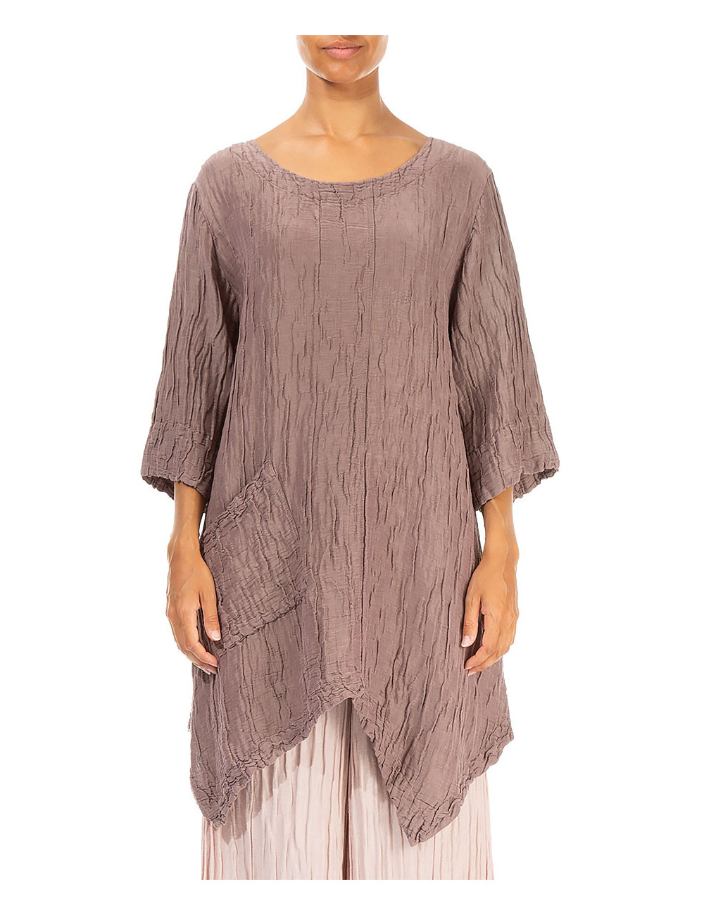 Asymmetrisk tunika - lys kakao