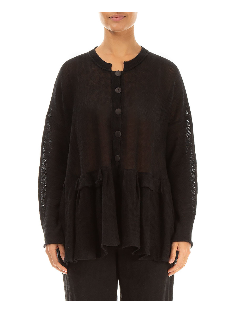 Strik cardigan i hør