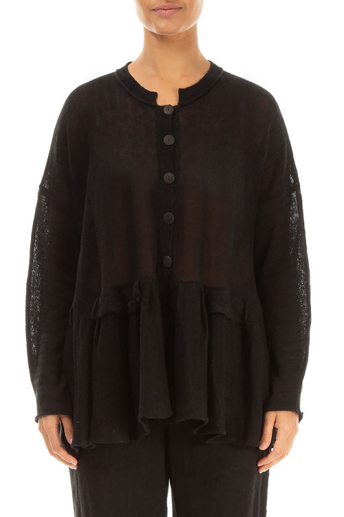 Strik cardigan i hør