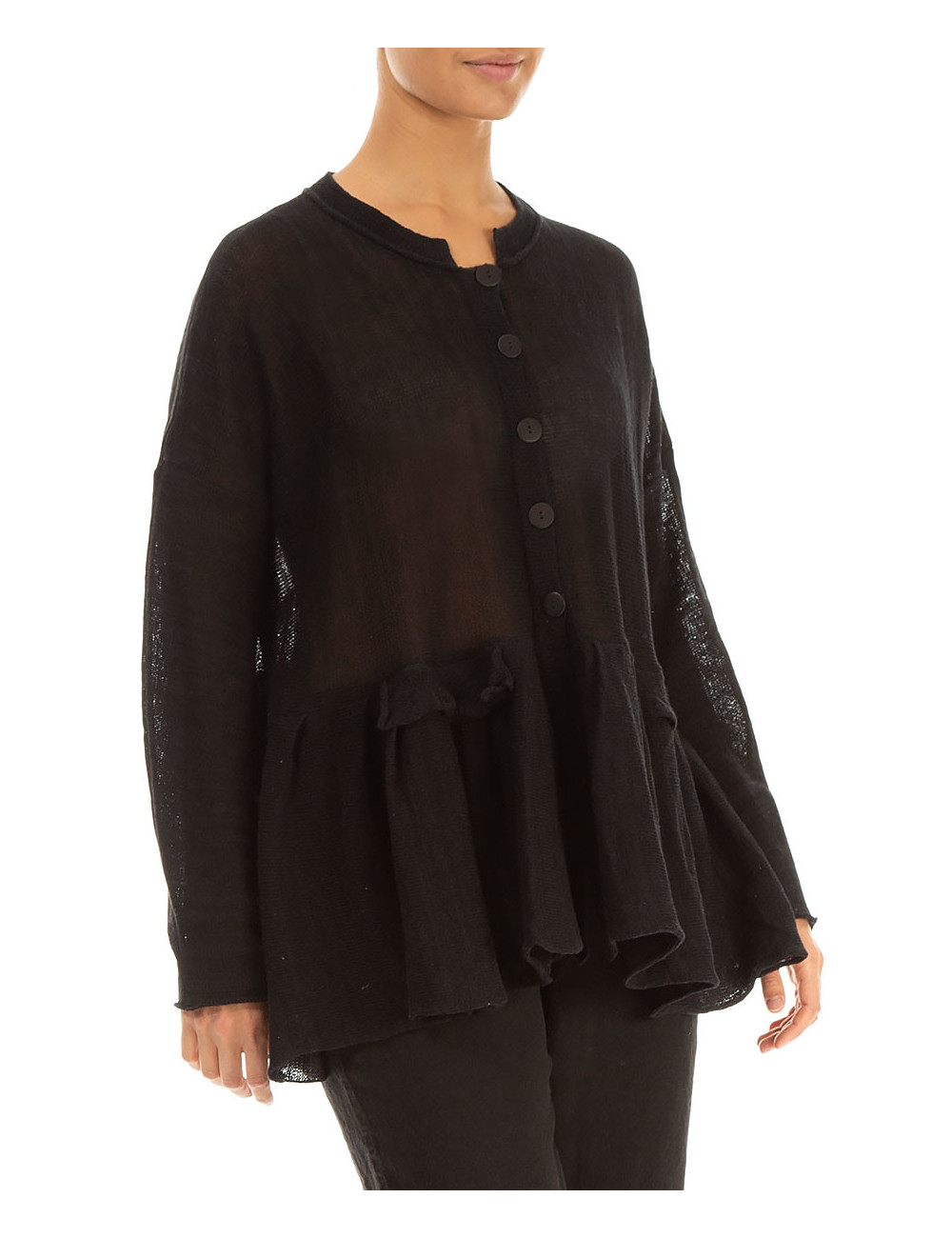 Strik cardigan i hør