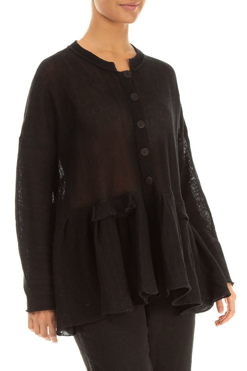 Strik cardigan i hør