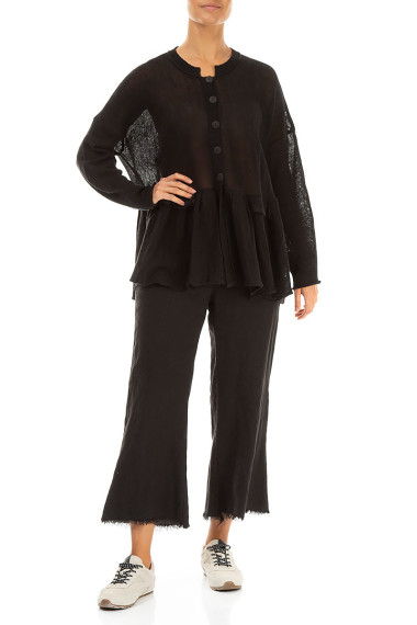 Strik cardigan i hør