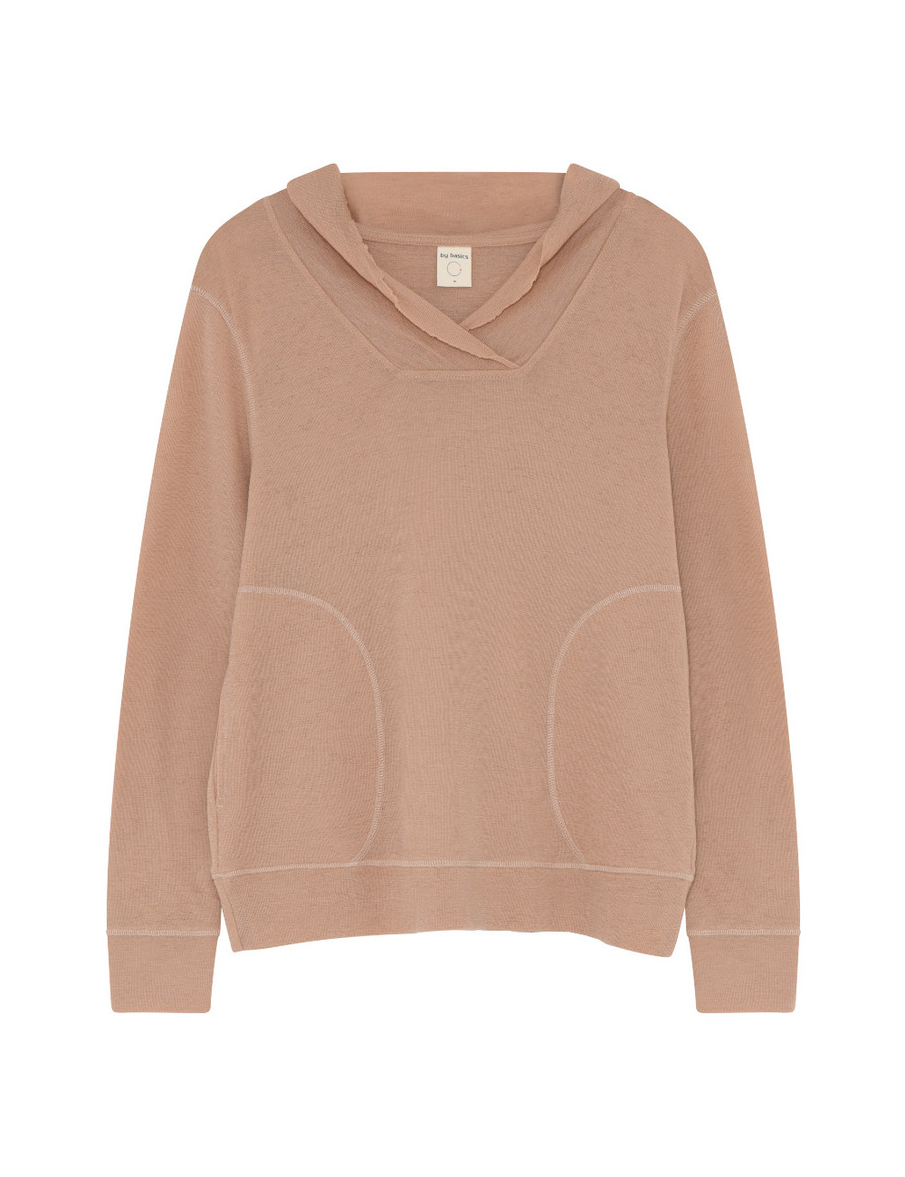 Merino uld bluse med hætte og lommer 4061 i farver