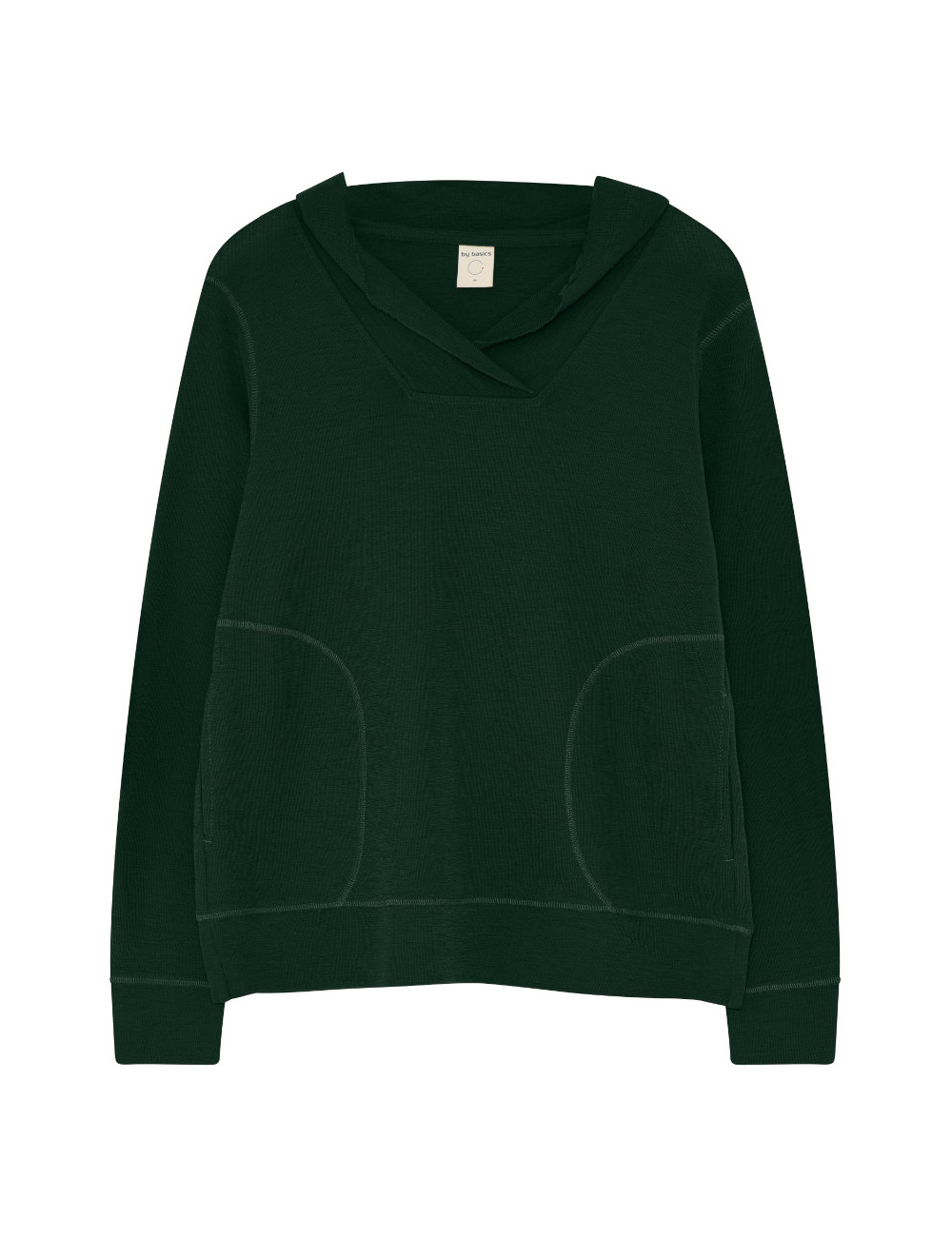 Merino uld bluse med hætte og lommer 4061 i farver