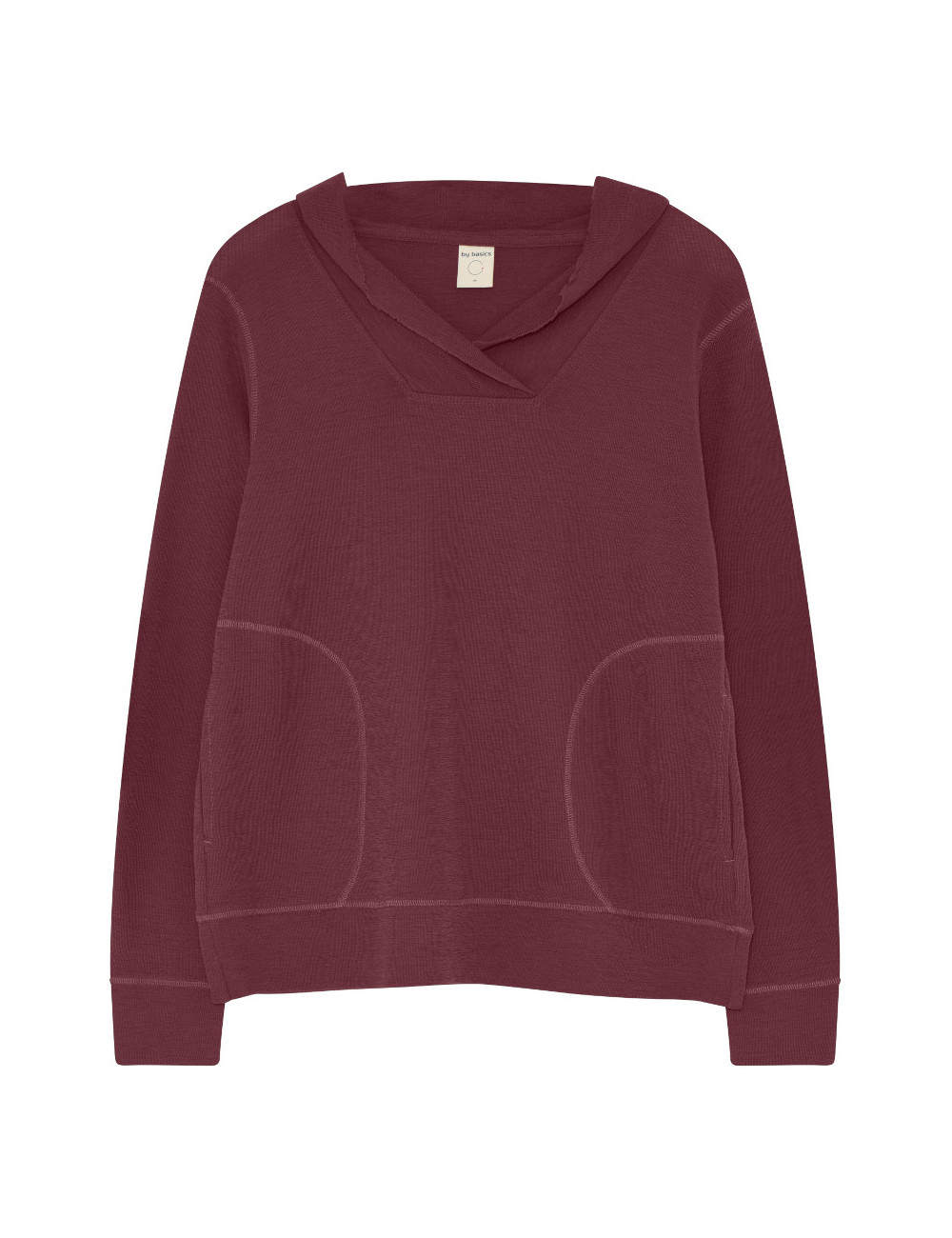 Merino uld bluse med hætte og lommer 4061 i farver