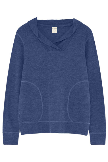 Merino uld bluse med hætte og lommer 4061 i farver