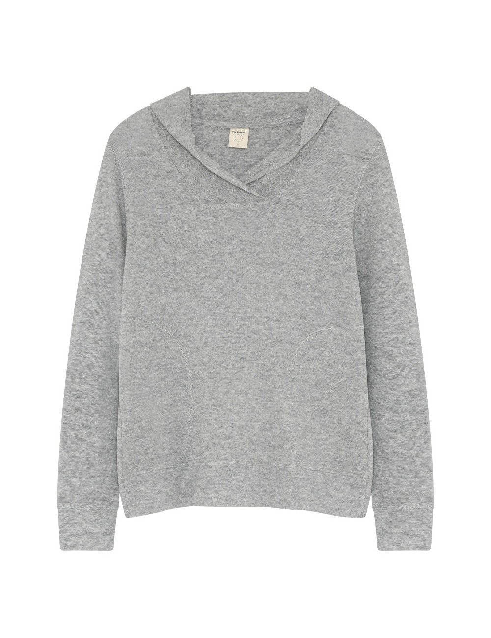 Merino uld bluse med hætte og lommer 4061 i basis farver