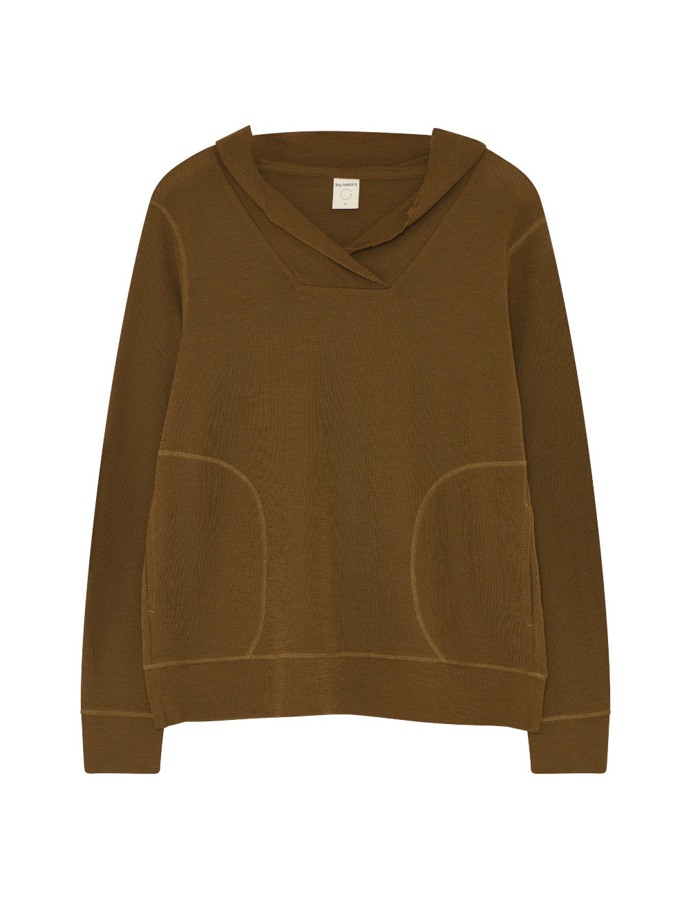 Merino uld bluse med hætte og lommer 4061 i basis farver