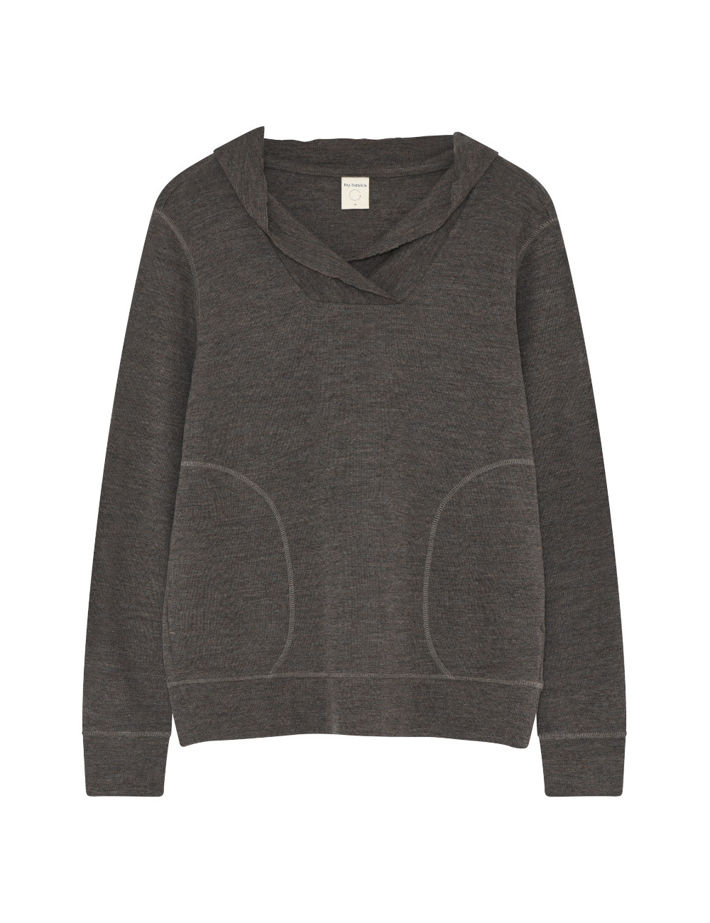 Merino uld bluse med hætte og lommer 4061 i basis farver