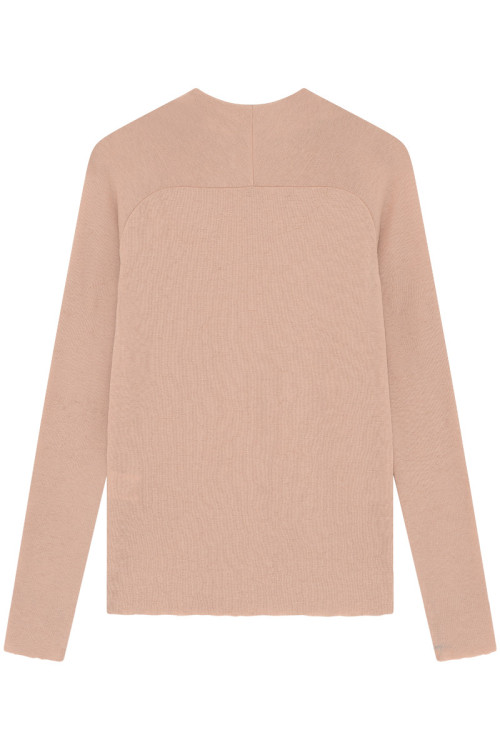 Merino uld bluse med buet rygsøm 4063 i farver