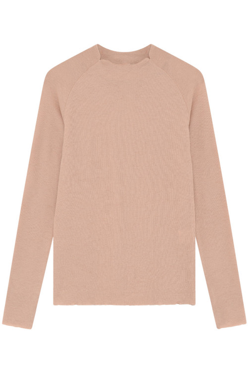 Merino uld bluse med buet rygsøm 4063 i farver