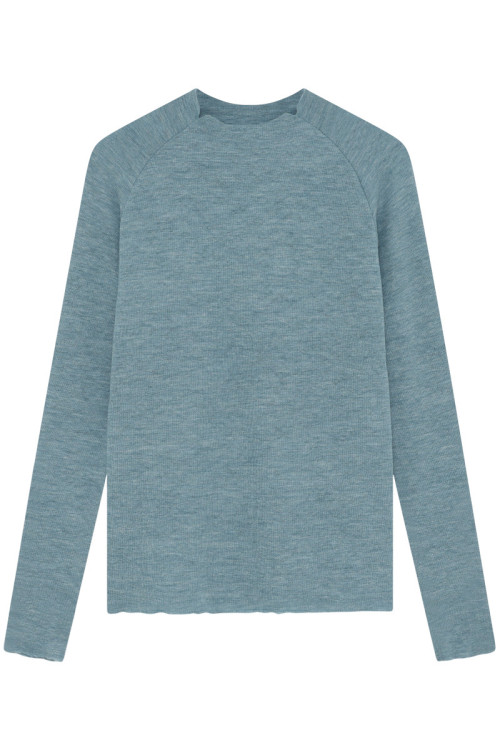 Merino uld bluse med buet rygsøm 4063 i farver