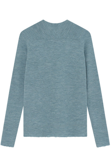 Merino uld bluse med buet rygsøm 4063 i farver