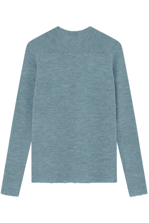 Merino uld bluse med buet rygsøm 4063 i farver