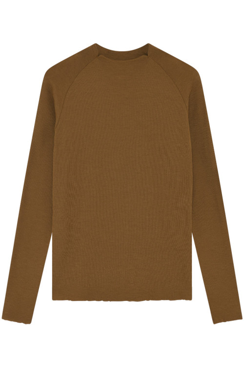 Merino uld bluse med buet rygsøm 4063 i basis farver