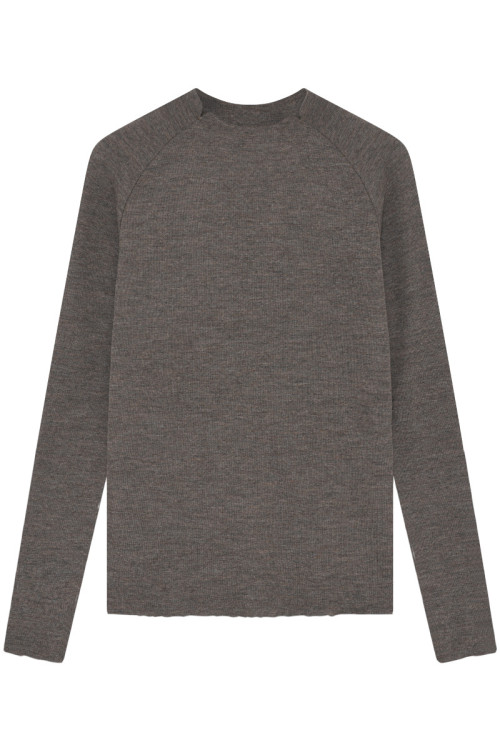 Merino uld bluse med buet rygsøm 4063 i basis farver