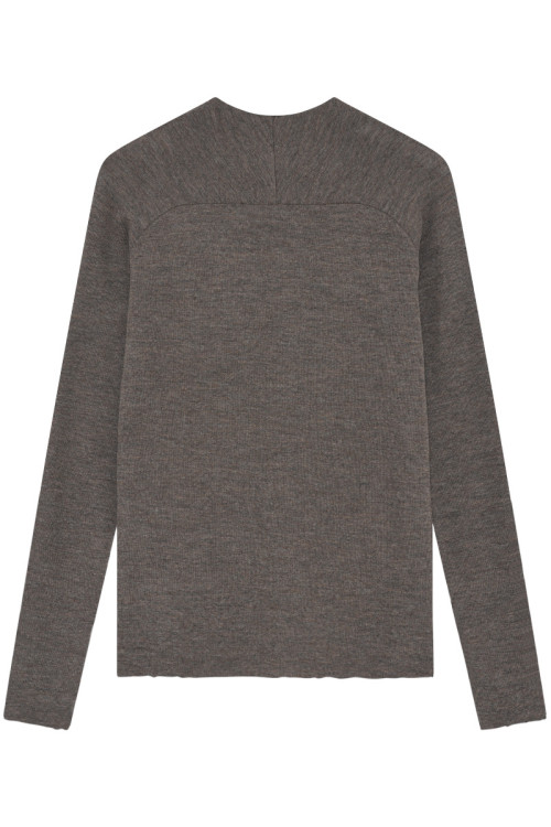 Merino uld bluse med buet rygsøm 4063 i basis farver
