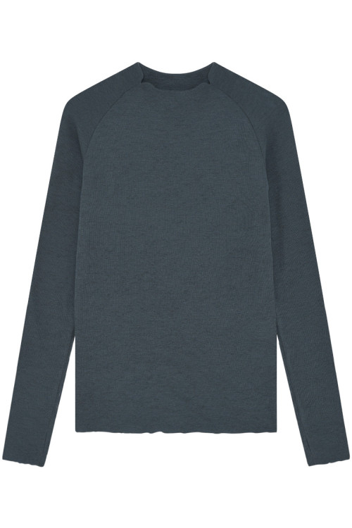 Merino uld bluse med buet rygsøm 4063 i basis farver