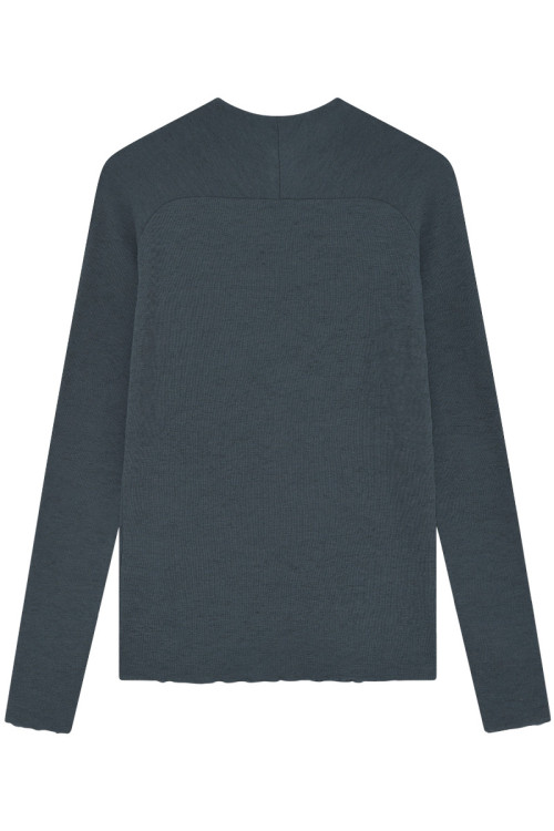 Merino uld bluse med buet rygsøm 4063 i basis farver