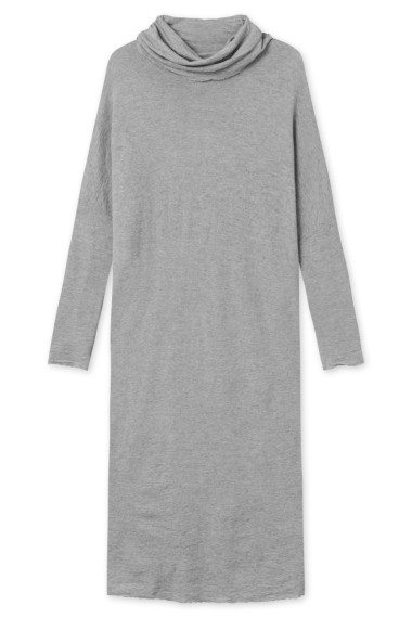 Lang kjole i merino uld 7028 i basis farver