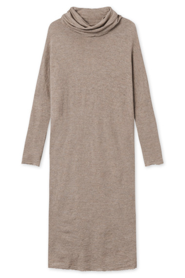 Lang kjole i merino uld 7028 i basis farver