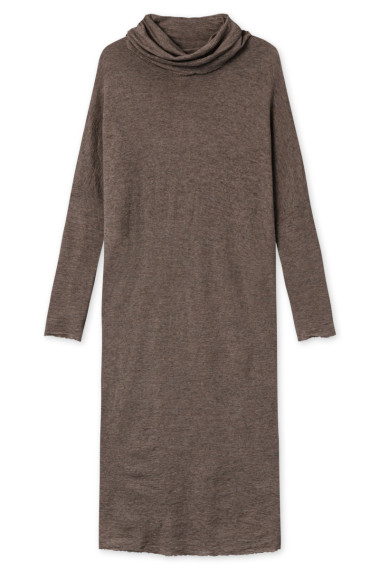 Lang kjole i merino uld 7028 i basis farver