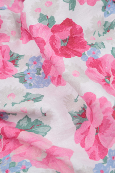 Hør kjole med bisser i pink flora print fra Grizas