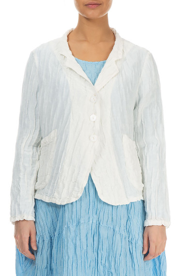 Kort cardigan i silke & hør blanding - hvid