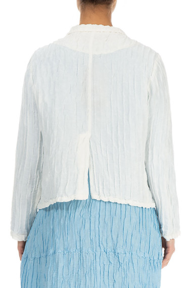 Kort cardigan i silke og hør blanding fra Grizas i hvid