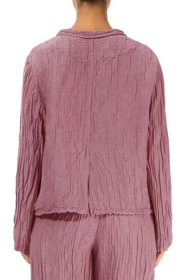 Kort cardigan i silke og hør blanding fra Grizas i violet rosa